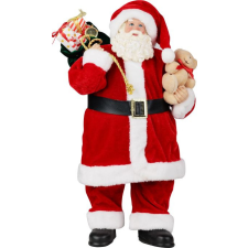 Dekorácia MagicHome Vianoce, Santa s darčekmi a medvedíkom, červený, 46 cm karácsonyi dekoráció