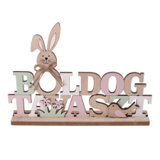 Dekoráció fa Boldog tavaszt felirattal 28x18 cm dekorációs kellék