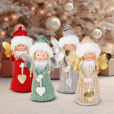  Dekorációs baba - angyalka - 30 cm - 4 féle karácsonyi dekoráció