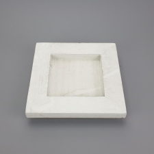  Dekorációs fa tál fehér négyzet 20x20cm dekorációs kellék