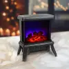  Dekoratív elektromos kandalló, LED, 1000-1500W fűtőtest, termosztáttal, fekete