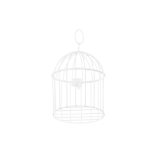  Dekoratív madárketrec, 24 cm, fehér dekorációs kellék