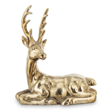  Dekorfigura Renifer tworzywo sztuczne złoty 34,5x28x15cm dekorációs kellék