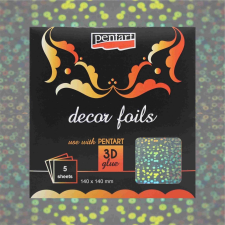  Dekorfólia lapok hologram buborékok 14cm x 14cm 5db/cs. dekorációs kellék