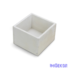  Dekorláda kocka 11x11cm - Fehér dekorációs kellék