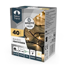 Dekortrend Basic fényfüzér 40 LED meleg fehér, timer funkció, elemes KDT 041 karácsonyi dekoráció