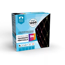 Dekortrend Crystalline toldható LED fényháló, 2x1m, 96 db MULTI LED, átlátszó kábel karácsonyfa izzósor