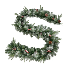 Dekortrend Winter Garland - műfenyő girland magyal és hópermet dekorral 270 cm műfenyő