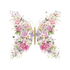 Dekupázs szalvéta - pillangó virágból - Papillon et fleurs papírárú, csomagoló és tárolóeszköz