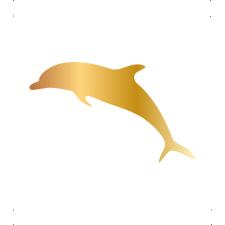  Delfin autó matrica arany #598 matrica