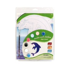  Delfines kezdő számfestő készlet akrilfestékkel és ecsettel kreatív és készségfejlesztő