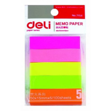 Deli Jelölőcímke 15x50 mm vegyes neon színek 5x100 lap Deli A11402 post-it