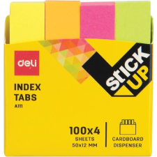 Deli Stick Up neon papír jelölőcímke - Többszínű ( 4x100 lap/tömb) (DEA11102) jegyzettömb