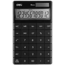 Deli Számológép, asztali, 12 számjegy, DELI Touch, fekete (DEL01589B) számológép