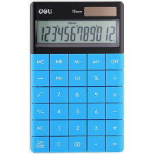 Deli Számológép, asztali, 12 számjegy, DELI Touch, kék (DEL01589K) számológép