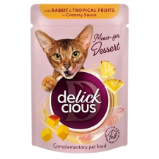 Delickcious Nyúlhúsos és trópusi gyümölcsös pelyhek krémes szószban 80g macskaeledel