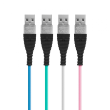 delight 55438 USB A apa - Lightning apa Szilikon Adat és töltőkábel - Többszínű (1m) kábel és adapter