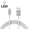 delight Adatkábel - MicroUSB LED fénnyel fehér - 1 m