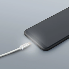 delight ezüst microUSB adatkábel LED fénnyel 1m (55442M-WH) mobiltelefon kellék