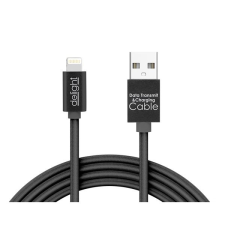 delight iPhone Lightning adatkábel LED fénnyel 1m, fekete (55442I-BK) (55442I-BK) kábel és adapter