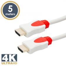 delight Jelkábel HDMI-HDMI 2.0 3D aranyozott Am/Am 5m White kábel és adapter