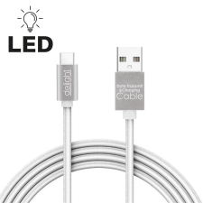 delight kábel - USB Type-C töltőkábel, 1m, fehér kábel és adapter