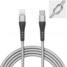 delight Lightning apa - USB-C apa Adat- és töltőkábel 2m - Szürke kábel és adapter