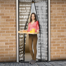 delight MÁGNESES SZÚNYOGHÁLÓ FÜGGÖNY AJTÓRA, 100X210CM - FELIRATOS MINTA (11398B) szúnyogháló