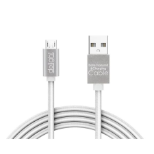 delight microUSB adatkábel LED fénnyel 1m, ezüst (55442M-WH) (55442M-WH) kábel és adapter