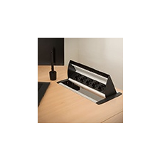 delight Süllyeszthető elosztó asztalba, kábelkivezetővel, alu (5-ös) villanyszerelés