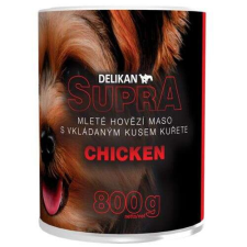 DELIKAN SUPRA DOG darált marhahús nagy adag csirkével 800g konzerv kutyáknak kutyaeledel