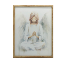 Delikatny Anioł, 50x70 cm, rama aluminiowa złota, papier matowy 230 gsm grafika, keretezett kép