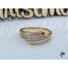  Delila gold antiallergén gyűrű különleges forma, cirkónia kövek 18K gyűrű