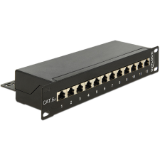 DELOCK 10 Patch Panel 12 portos Cat.6A fekete színű egyéb hálózati eszköz