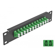 DELOCK 10 üvegszálas patch panel 12 portos LC Duplex zöld 1U fekete egyéb hálózati eszköz