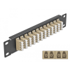 DELOCK 10 üvegszálas patch panel 12 portos LC Quad bézs 1U fekete