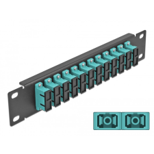 DELOCK 10 üvegszálas patch panel 12 portos SC Duplex vízkék 1U fekete egyéb hálózati eszköz