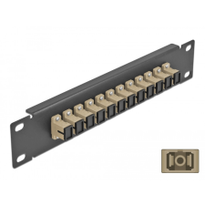 DELOCK 10 üvegszálas patch panel 12 portos SC Simplex bézs 1U fekete egyéb hálózati eszköz