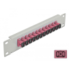 DELOCK 10 üvegszálas patch panel 12 portos SC Simplex ibolya 1U szürke