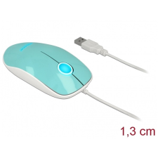 DELOCK 12538 optikai egér (USB, türkiz) (12538) egér