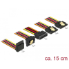DELOCK 15 pin-es SATA kábel bemeneti zár funkcióval > 15 pin-es SATA tápcsatlakozó kimeneti 2 x egye