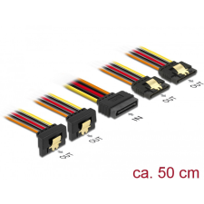 DELOCK 15 pin-es SATA kábel bemeneti zár funkcióval &gt; 15 pin-es SATA tápcsatlakozó kimeneti 2 x egye kábel és adapter