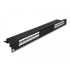 DELOCK 19 patch panel 16 porttal Cat.6A 1U fekete egyéb hálózati eszköz