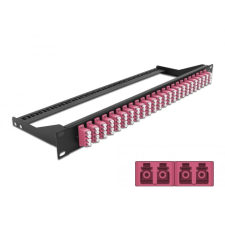 DELOCK 19 száloptikás csatlakozó panel 24 portos LC Quad ibolya (43403) (DE43403) asztali számítógép kellék