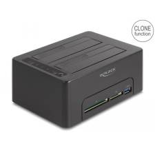 DELOCK 2x SATA HDD / SSD külső dokkoló fekete (64183) (delock64183) asztali számítógép kellék