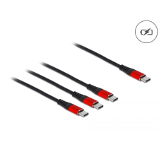 DELOCK 3az1-ben USB Type-C - 3xUSB Type-C töltőkábel 30cm fekete-piros (86712) (Delock86712) mobiltelefon kellék
