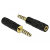 DELOCK 4,4 mm-es, 5 tűs sztereó jack apa 2,5 mm-es, 4 tűs sztereó jack anya átalakító (65897)
