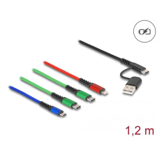 DELOCK 4 az 1- ben USB töltő kábel 1,2m színes (87035) (D87035) kábel és adapter