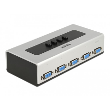 DELOCK 4 portos manuális, kétirányú VGA-kapcsoló (87759) audió/videó kellék, kábel és adapter
