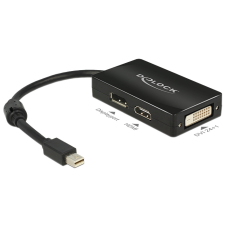 DELOCK - 62623 - Adapter mini Displayport 1.1-dugós csatlakozó > Displayport / HDMI / DVI passzív fekete kábel és adapter